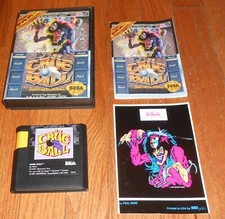 SEGA GENESIS GAME CRUE BALL - GAME - CASE - INSTRUCTION MANUAL AND STICKER