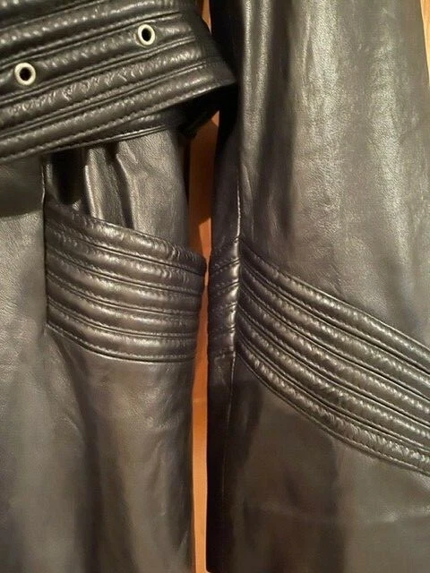 BNWT Exclusive Limited Edition AQUASCUTUM Black Leather Coat UK Size 10 - Image 3 of 4