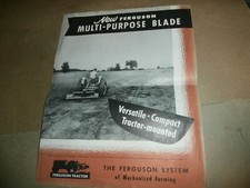  Vintage 1952 Ferguson Tractor Multi Purpose Blade Brochure 