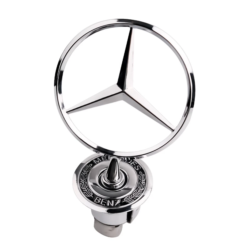 Fit For Mercedes-Benz C E S Most models Front Hood Star Emblem Silver black Foto 3 de 4