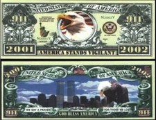OUR AFTER 911 TWIN TOWERS DOLLAR BILL (2 Bills)