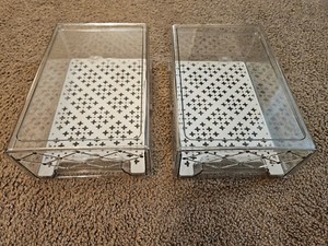 Fridge Organizer Bins w/ Removable Drain Tray (12.6"L x 8.1"W x 4.3"H) (2 Pack)