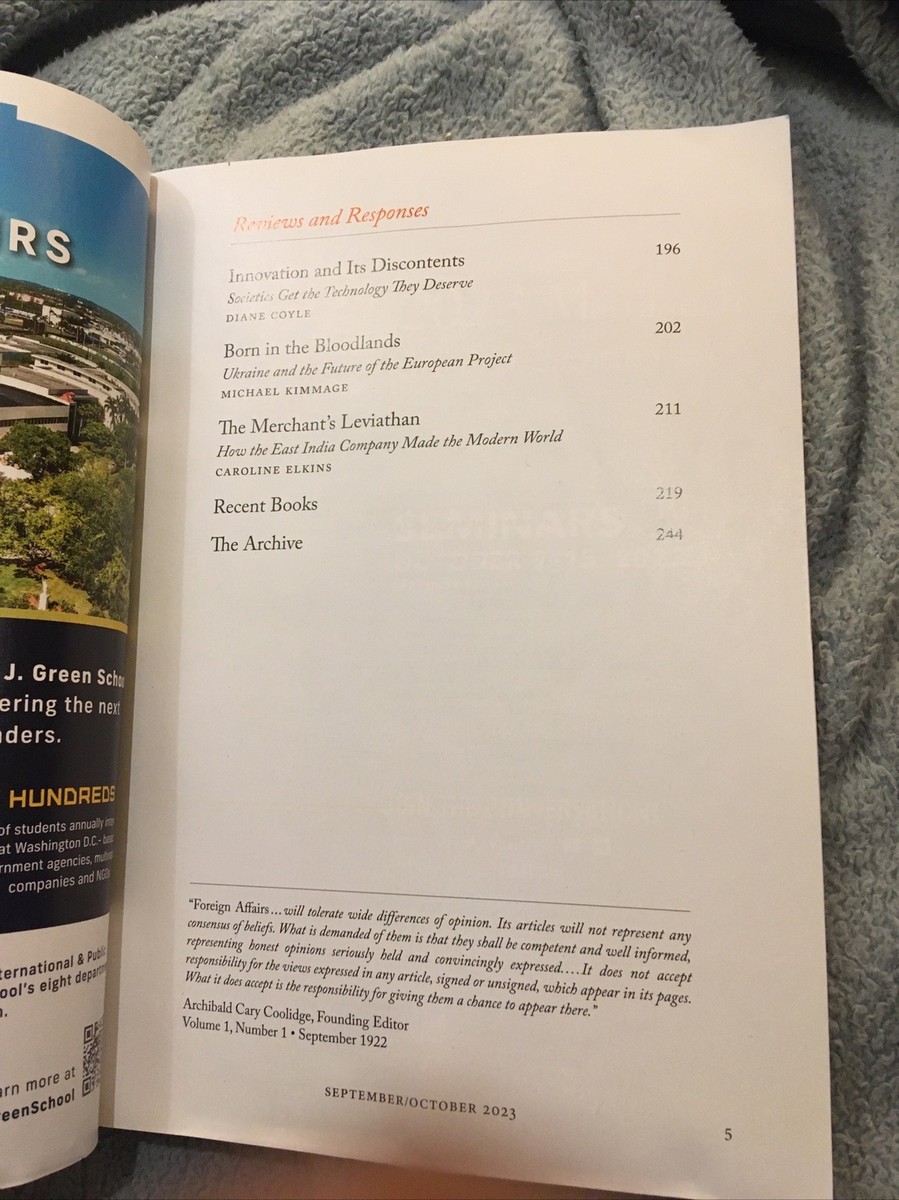 Foreign Affairs Magazine September October 2023 The Desperation Of