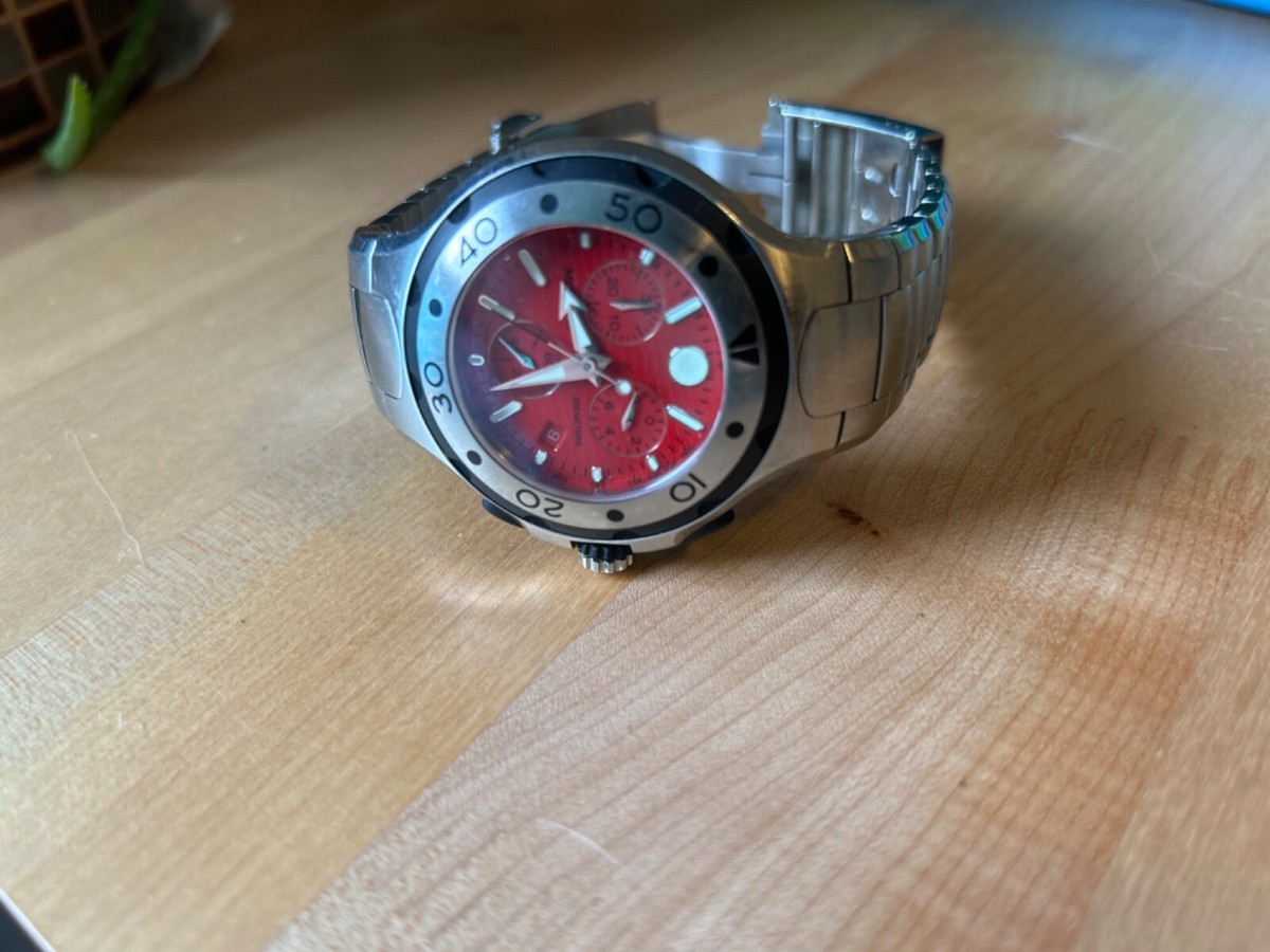 MOVADO SERIES 800 MEN'S WATCH RED DIAL CHRONOGRAPH 2600022 | eBay