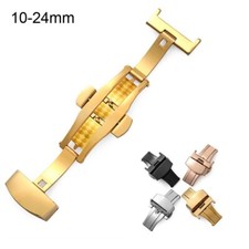 Butterfly Buckle 10 12 14 16 18 20 22 24mm Stainless Steel Strap Watchband Clasp