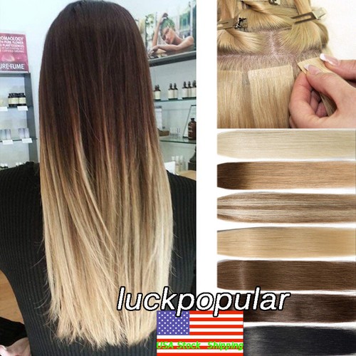 Cinta sin costuras en extensiones de cabello humano tramas de piel 100% Remy cabello resaltado rubio - Imagen 17 de 108