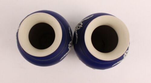 Antique Pair of Adams Tunstall 5" Wedgwood Jasperware Blue/White Vases - Picture 5 of 7