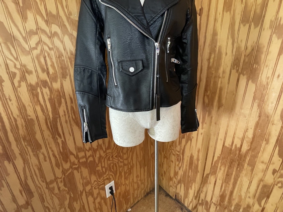 Blank NYC Faux Leather Moto Jacket Black NWT Size Small