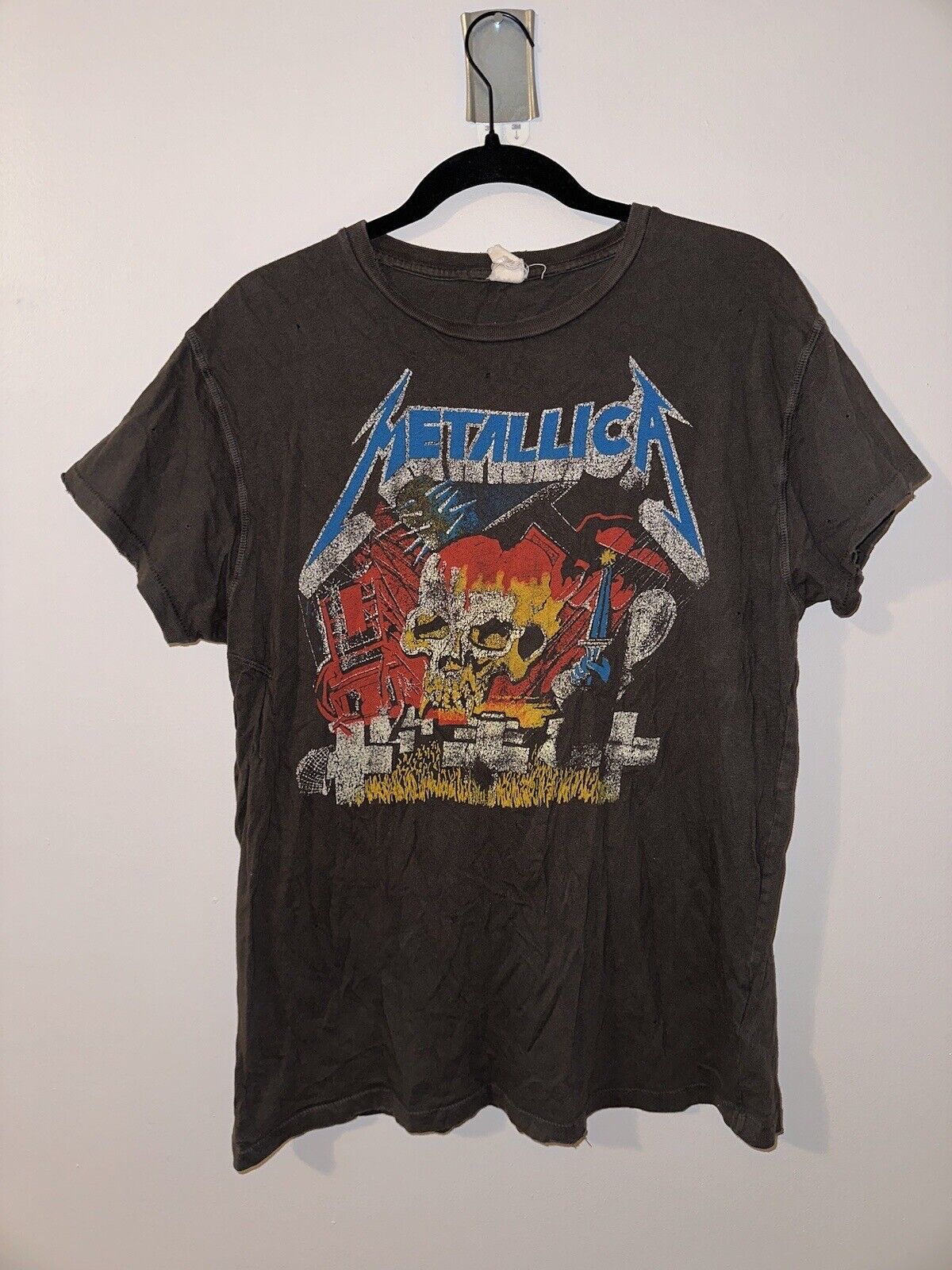 MadeWorn Metallica T Shirt Sz L Distressed Band - image 1