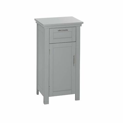 Gray Grey Narrow Wooden Floor Cabinet 3 Tier Bathroom Shelf Towel Storage Door