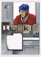2009-10 SPX ROOKIE JERSEY YANNICK WEBER ROOKIE JERSEY 1 COLOR 207/799 MONTREAL