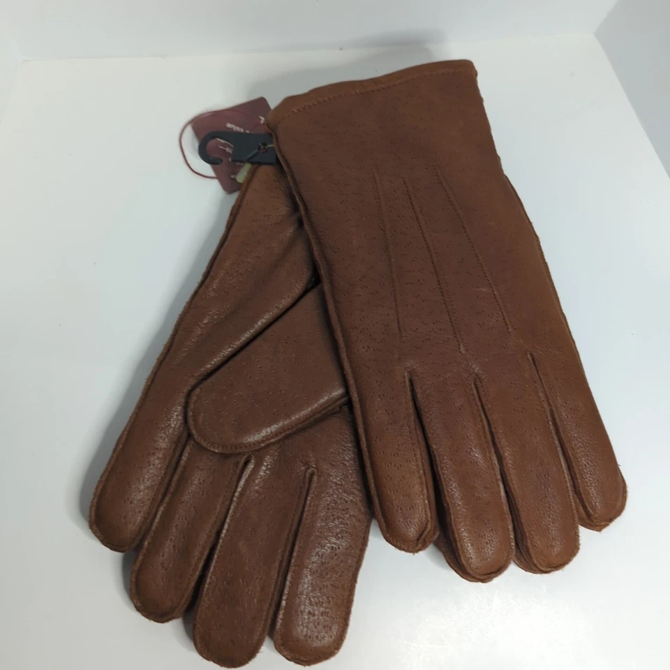 VTG Gates Deer Skin Leather Driving / Dress Gloves Mens Size L Lined Brown Rare  - Image 4 of 4