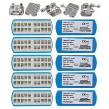 10Sets Dental Orthodontic Metal Brackets Low Profile Mini Twin Roth 022 345 Hook