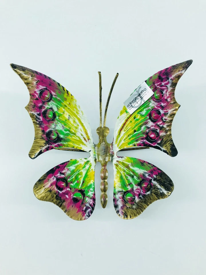 Schmetterling Schmiedeeisen Handbemalt Verschiedene Farben Zum Aufhängen O Ort