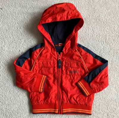 Ted Baker Baby Boy Coat Jacket Red Tomato Blue Lightweight - Main Image