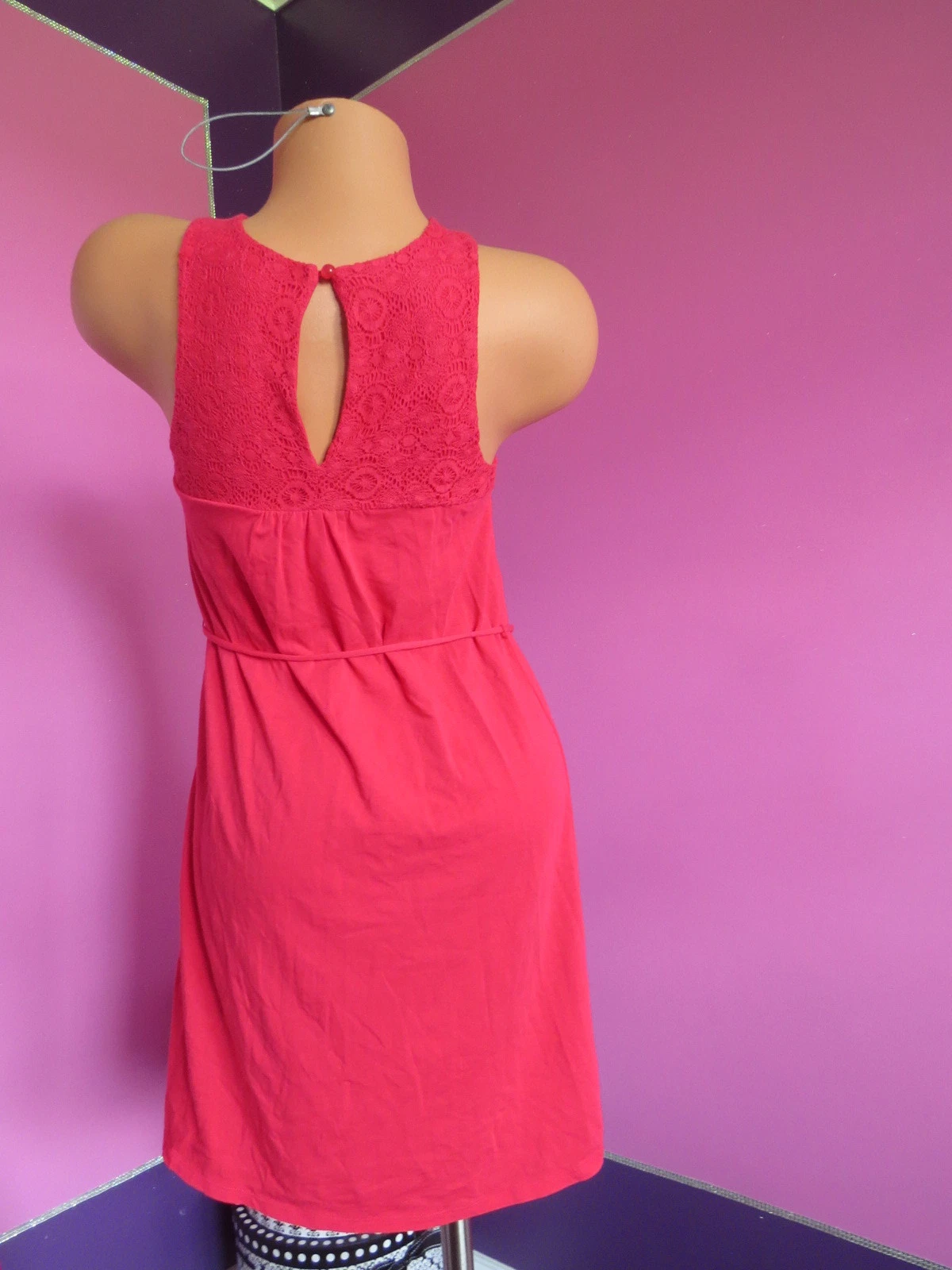 UNDERCOVER NUOVO! Victoria Secret! VESTITO TOP REGGISENO ROSSO ALL'UNCINETTO TAGLIA:PICCOLA