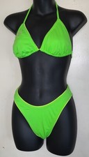 Neon Green Bikini Swimsuit Competition Standout SIZE M Starfish Vintage 90s NWOT