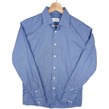 ETON Dress Shirt Men's 15.5 EU39 Slim Fit Long Sleeve Spread Collar Blue Flower
