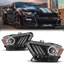 Headlights For 2015-2017 Ford Mustang Hidxenon Wled Drl Projector Headlamps