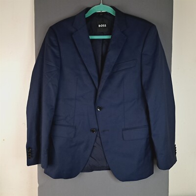 HUGO BOSS SLIM FIT  SUPER 120 ITALIAN FABRIC BLAZER/SPORT COAT, BLUE, SIZE 36S