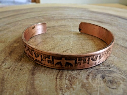 Pure Copper Bracelet Arthritis Therapy Healing Adjustable - Native American - Picture 3 of 9