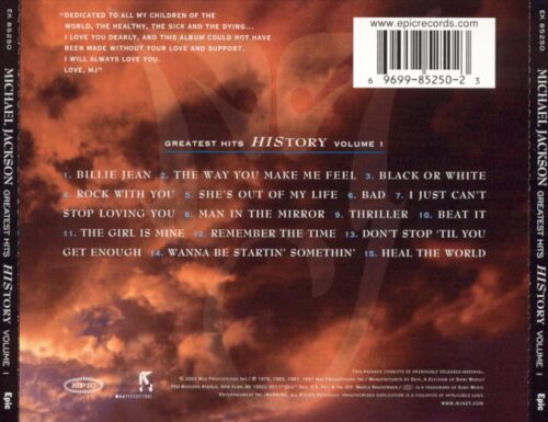 MICHAEL JACKSON - GREATEST HITS: HISTORY, VOL. 1 NEW CD - 第 1/1 張圖片