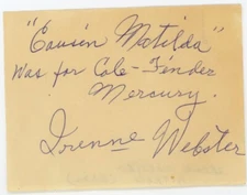 Irenne Webster - Signed Card