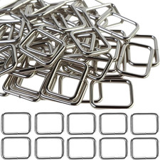 Metal Rectangle Ring 1 Inch Heavy Duty Welded Silver Square Metal Ring Buckles 3