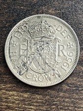1956 Great Britain UK 1/2 Half Crown Beautiful Rare Actual Coin TC507*