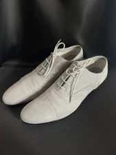 Jil Sander Size 38 Lace Up Shoes Oxfords Grey Leather Minimalist Style