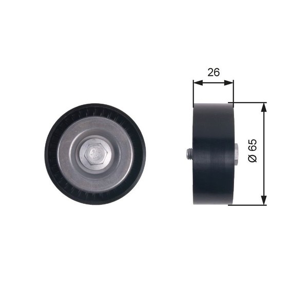 Umlenk FÜHrungsrolle Keilrippenriemen Gates T36414 FÜR Chevrolet Opel Saab-image