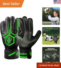 Professional Soccer Goalie Gloves with Enhanced Grip and Double Wrist Support