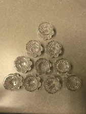 (10) Individual Matching Salt Cellars  Pressed Glass