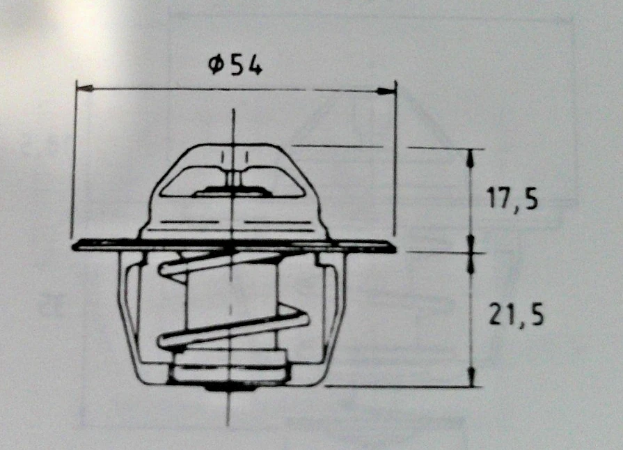 TERMOSTATO Y JUNTA REFRIGERANTE 88°C VAUXHALL VICTOR TIPO F (1957-1961) Foto 2 de 4
