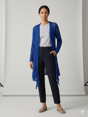 Damen Handarbeit Boho Häkel Strick Cardigan Longline Jacke kostenlose Größe UK 8-20