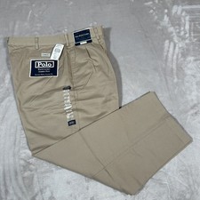 NWT Polo Ralph Lauren Chino Pants Men 40x30 VTG 90s Andrew Pant Pleated Made USA