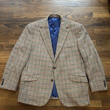 WALKER SLATER Harris Tweed Brown Gun Club Check Sport Coat Blazer Jacket Mens 52