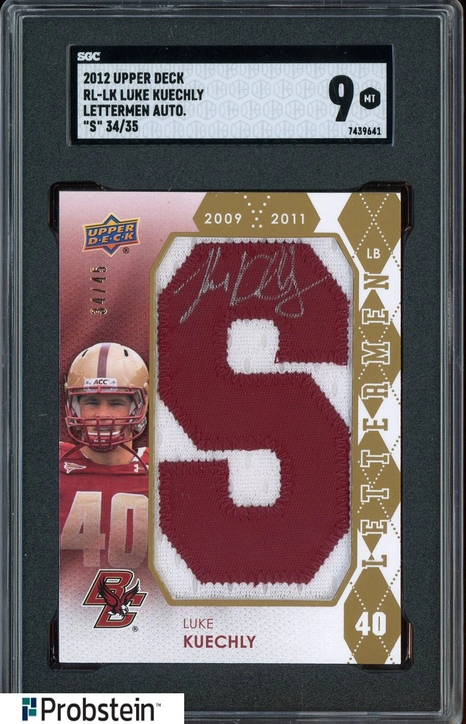 Luke Kuechly Upper Deck Rookie Lettermen Autograph #RLLK S