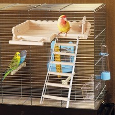 Bird Perches with Ladder Pet Bird Play Stand Wooden Birdcage Stand Toys