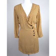 Faithfull the Brand Greta Wrap Mini Dress in Lula Dot US Size 4