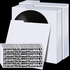 120 Pcs Vinyl Record Dividers with 4 Sheets A-Z Alphabet Labels, White Plastic