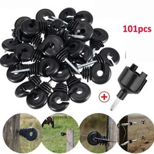 101PCS Ring Insulators Electric Fencing Fence Screw In For Wooden Posts Wire -