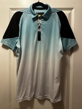 J by Jamie Sadock Polo Adult Large Blue Black Tie Dye Print AOP Stretch Golf