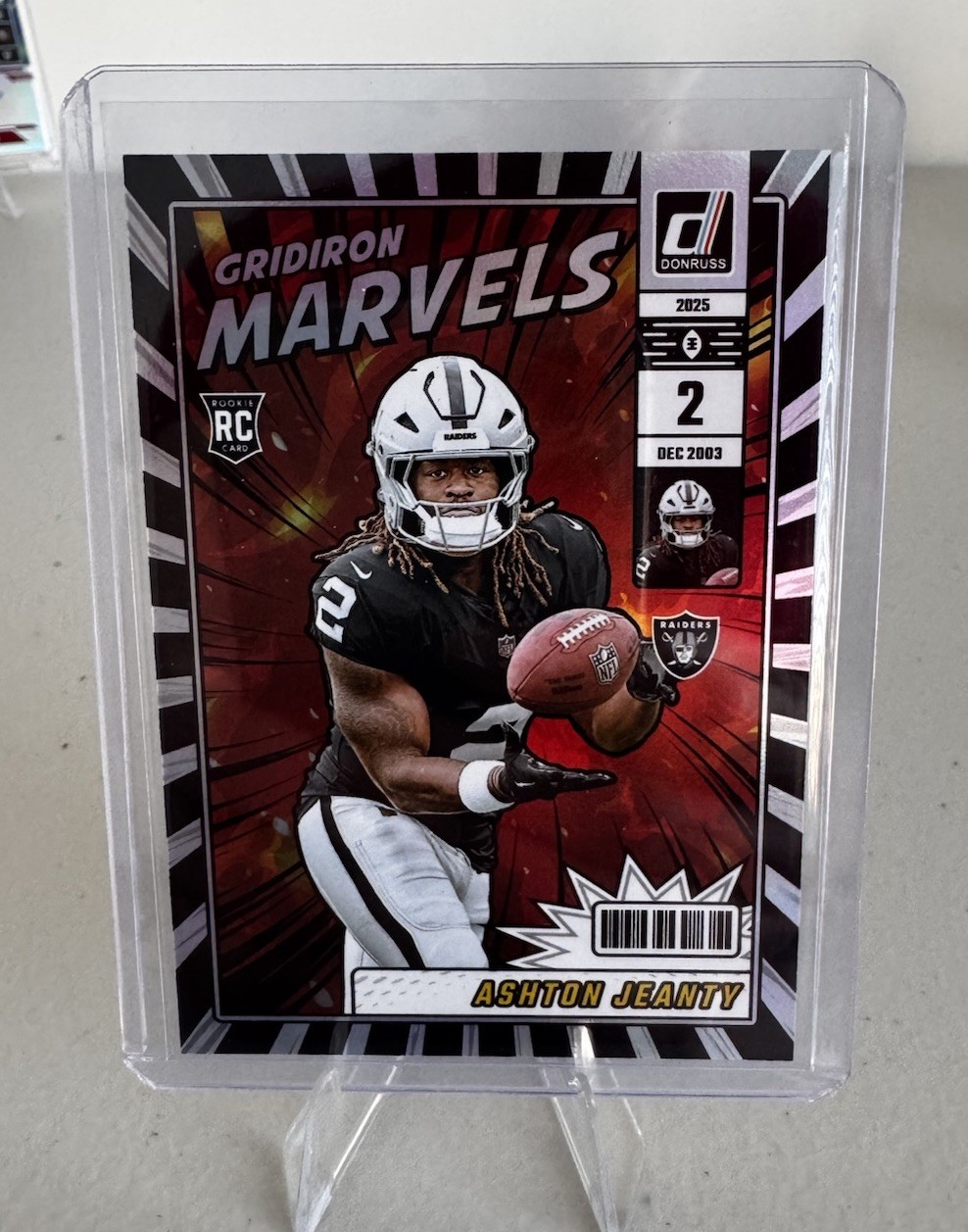 2025 Donruss Football Ashton Jeanty Gridiron Marvels SSP Case Hit RC #GM-AJY