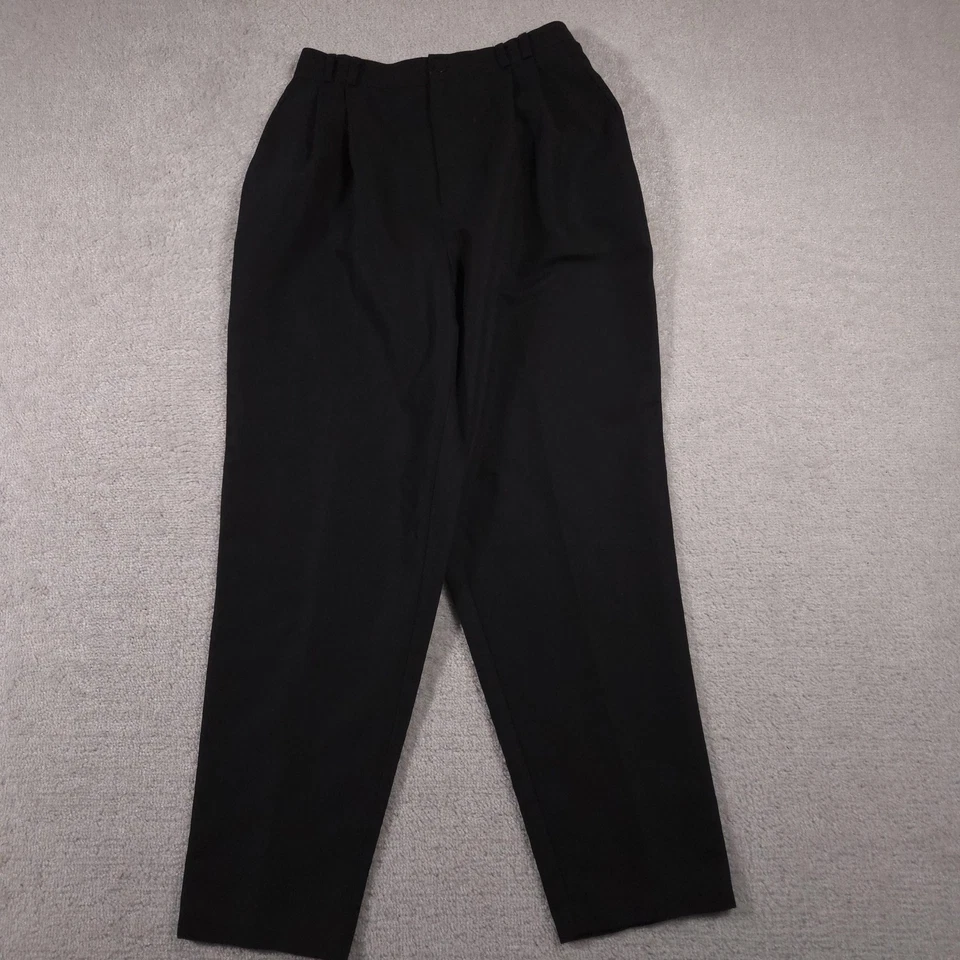 Worthington Pants Womens 14 Black High Waisted Pleated Trousers Pockets USA - Image 2 of 4