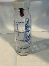 Vintage University Of Massachusetts Glass Baby Bottle Football