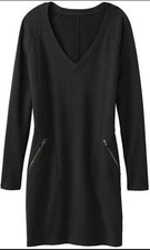 ATHLETA Enchanted Black V neck sweatshirt dress Small