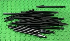 Lego 25 Pieces Black Pike / Spear,Flat End / Castle Mini Figures Weapon Parts