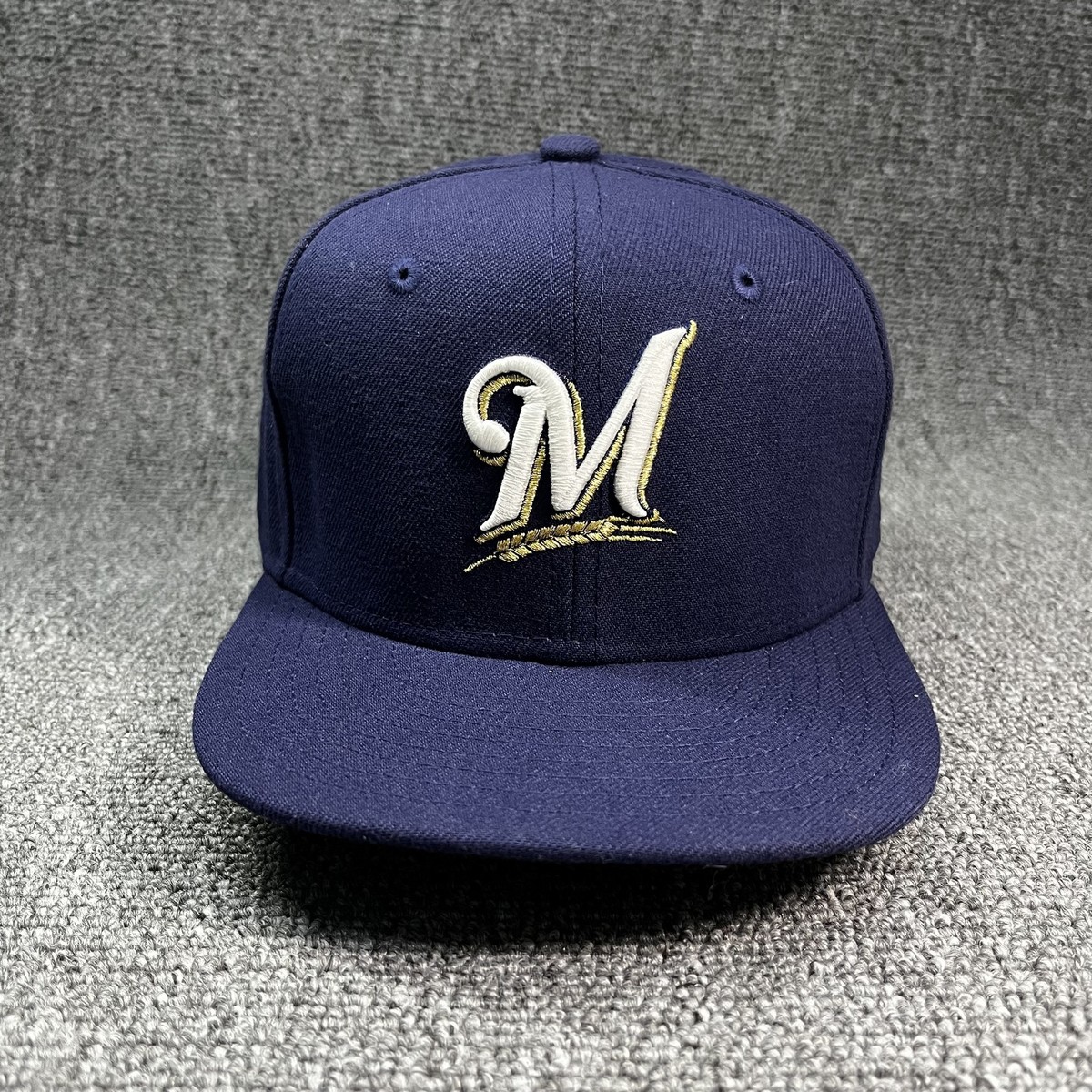 New Era 59FIFTY Milwaukee Brewers MLB On-Field Fitted Hat Navy 6 1/2 Kids