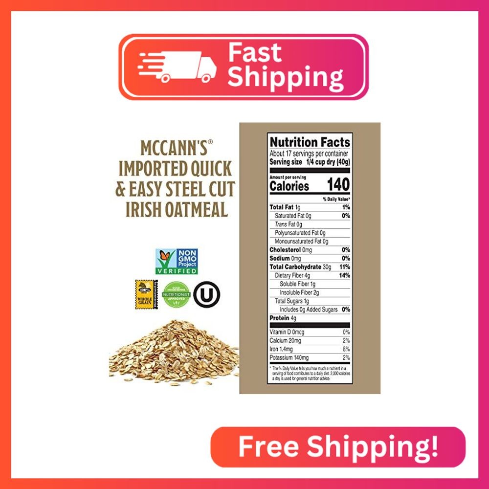 McCann's Irish Oatmeal, Quick & Easy Steel Cut Oats, 24 Ounce